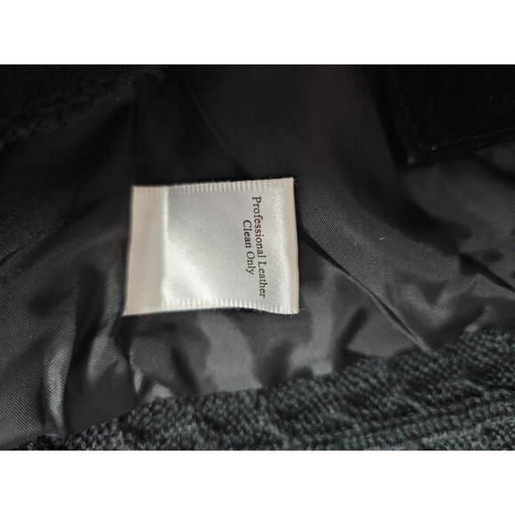 Coldwater Creek Leather Embroidered Blazer Size Medium Black Suede boho button - Picture 4 of 11